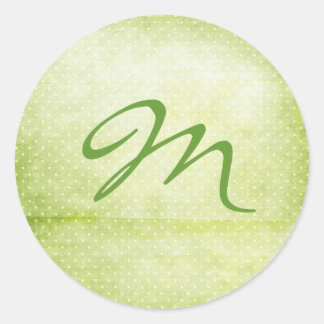 Sticker Rond Green Polka