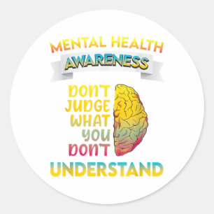 Sticker Rond Green Ribbon Warrior & Supporters - Mental Hea