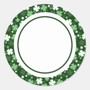 Sticker Rond Green Shamrock