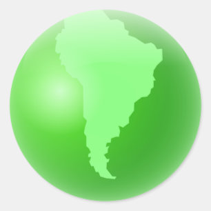 Sticker Rond Green South America Globe