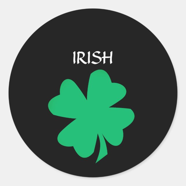 Sticker Rond Green St Patrick's Day Irish Shamrock Leaf 2023 (Devant)