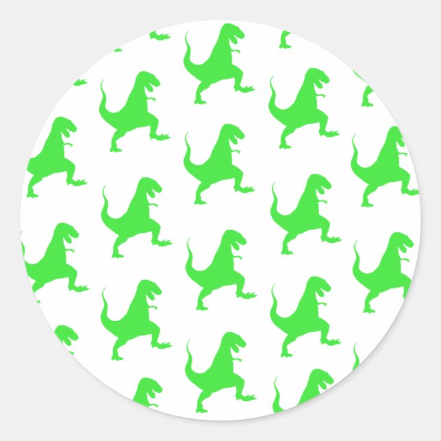 Sticker Rond Green t-rex (Devant)