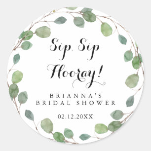 Sticker Rond Greenery Eucalyptus Sip Sip Hooray Enterrement de 