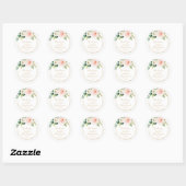 Sticker Rond Greenery & Gold Geometric Baby Shower Thank you (Feuille)