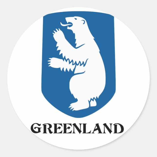 Sticker Rond GREENLAND - emblème/symbole/armoiries/drapeau (Devant)