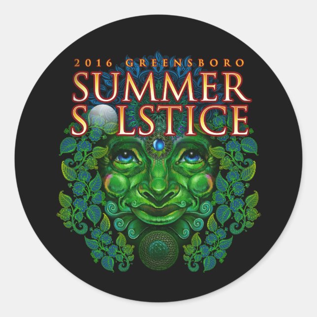 Sticker Rond Greensboro Summer Solstice Festival 2016 Souvenir (Devant)