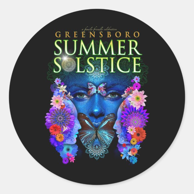 Sticker Rond Greensboro Summer Solstice Festival 2021 Keepsaké (Devant)