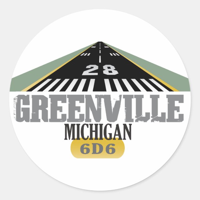 Sticker Rond Greenville MI - Piste d'aéroport (Devant)