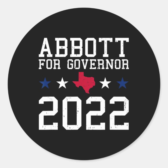Sticker Rond Greg Abbott For Governor Election July 4th Republi (Devant)