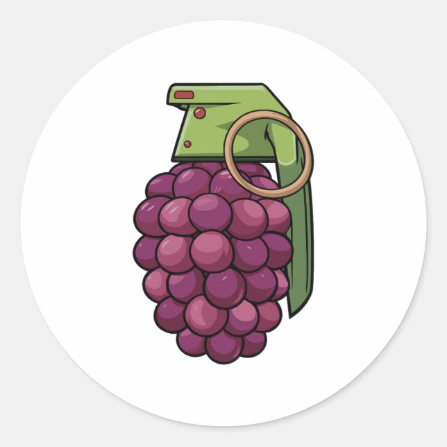 Sticker Rond Grenade à base de raisins (Devant)