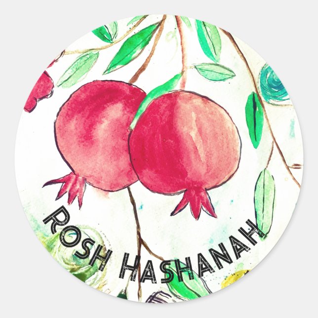 Sticker Rond Grenade Rosh Hashanah Fruit Shana Tova (Devant)