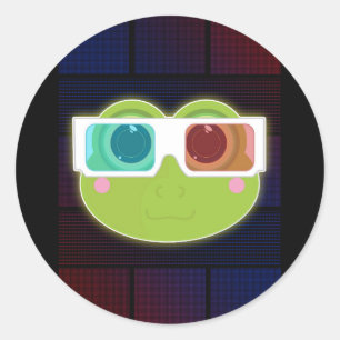 Sticker Rond Grenouille 3D