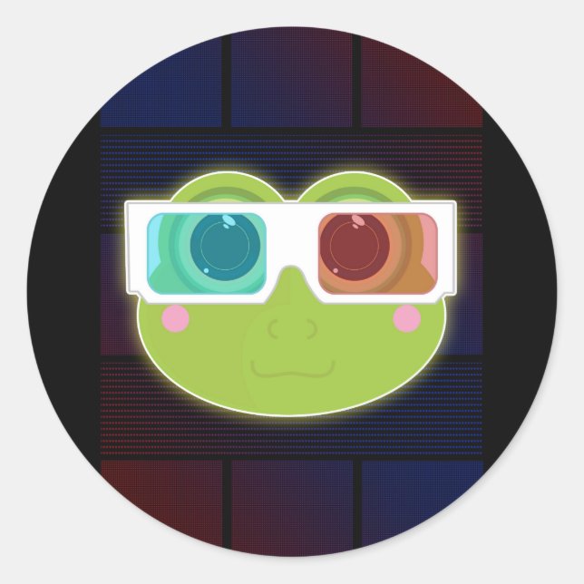 Sticker Rond Grenouille 3D (Devant)