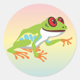 Sticker Rond grenouille à oeil rouge