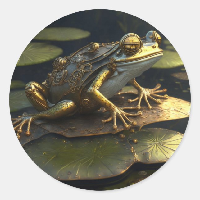 Sticker Rond Grenouille à vapeur | Art gothique (Devant)