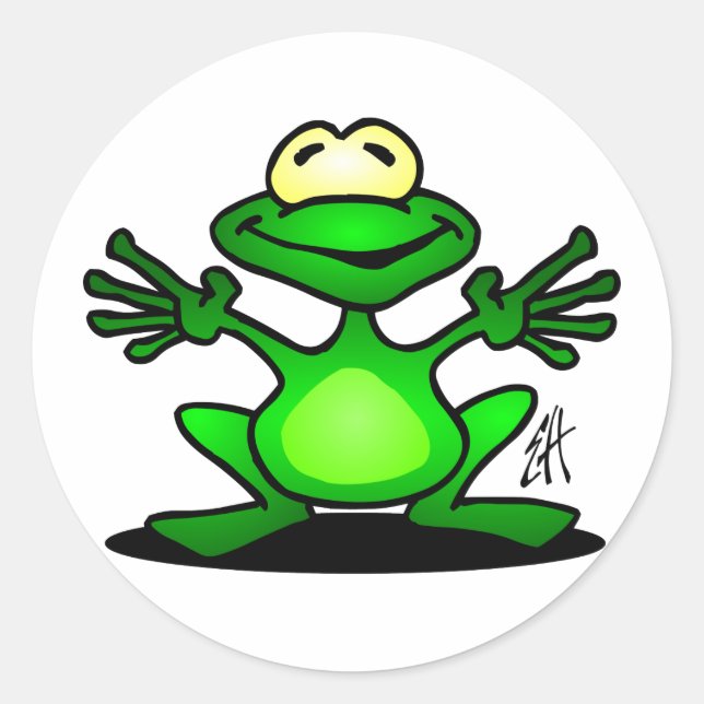 Sticker Rond Grenouille amicale (Devant)