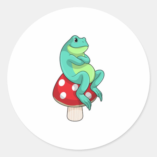 Sticker Rond Grenouille au champignon (Devant)