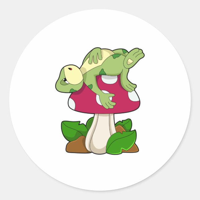 Sticker Rond Grenouille au coucher du champignon (Devant)