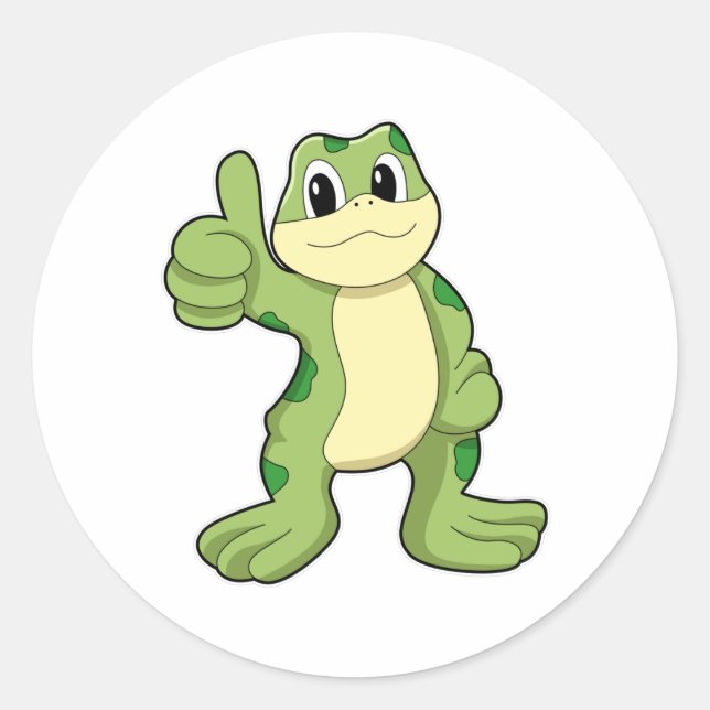 Sticker Rond Grenouille avec approbation (Devant)