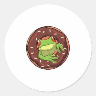 Sticker Rond Grenouille avec beigne