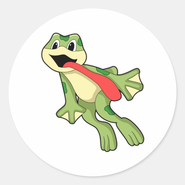 Sticker Rond Grenouille avec langue (Devant)