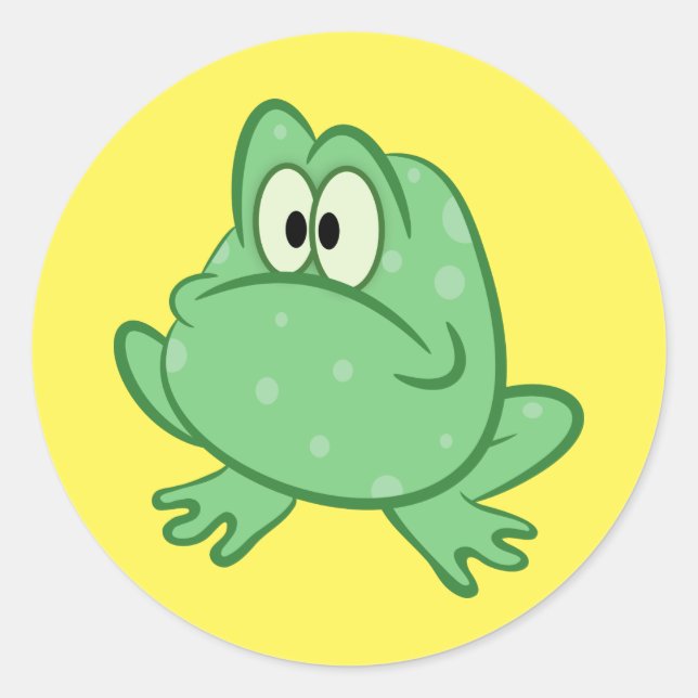 Sticker Rond Grenouille caricaturale (Devant)
