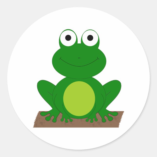 Sticker Rond Grenouille caricaturale sur un bûcher (Devant)