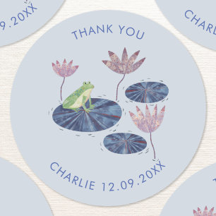 Sticker Rond Grenouille dans un Merci mou d'étang Lily