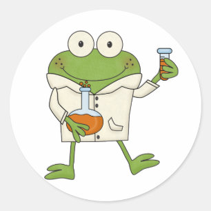 Sticker Rond Grenouille de laboratoire