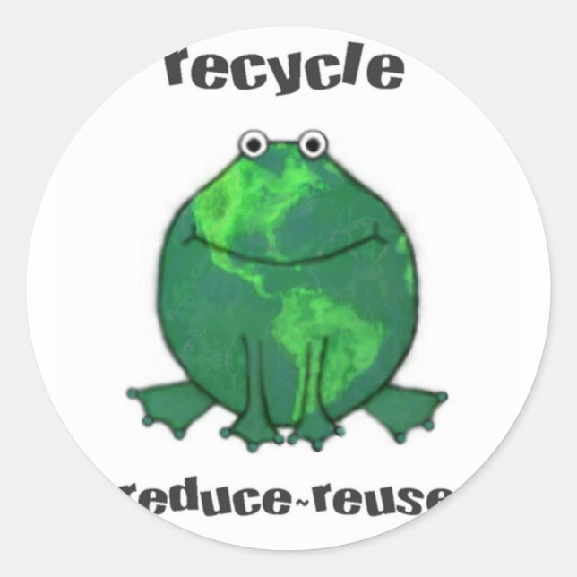 Sticker Rond Grenouille De l'environnement jour des terres (Devant)