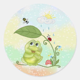Sticker Rond Grenouille d'été
