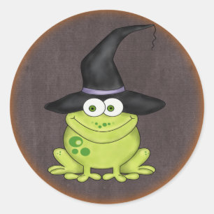 Sticker Rond Grenouille d'Halloween
