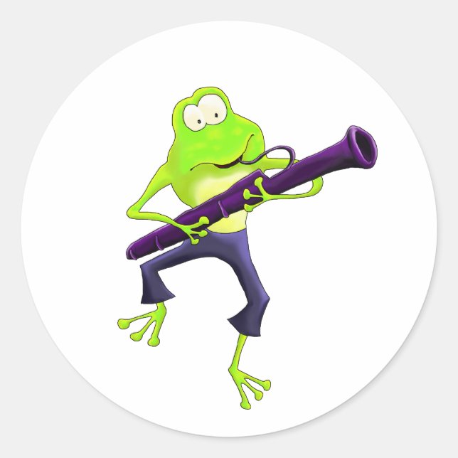 Sticker Rond Grenouille du basson (Devant)