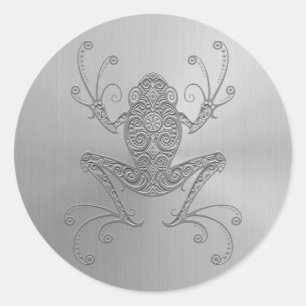 Sticker Rond Grenouille en acier inoxydable