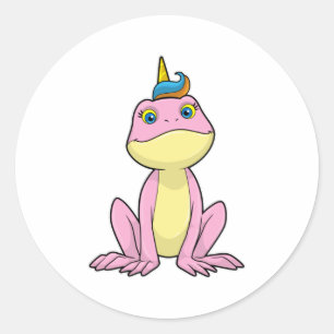 Sticker Rond Grenouille en licorne