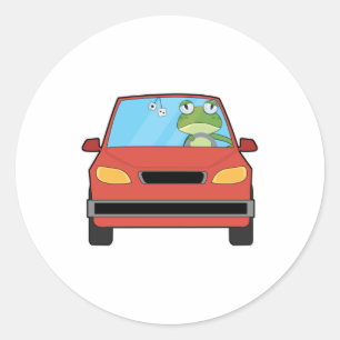 Sticker Rond Grenouille en voiture