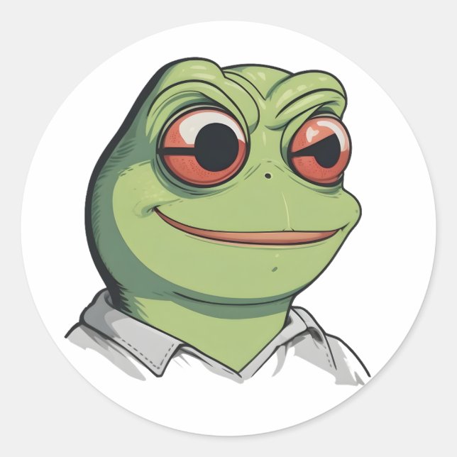 Sticker Rond Grenouille galactique dans l'espace - Prin d'art a (Devant)