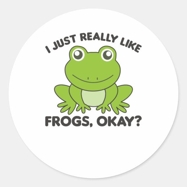 Sticker Rond Grenouille Grenouille Favorite Animal Sweet Frogs  (Devant)