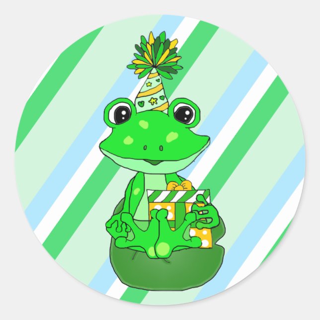 Sticker Rond Grenouille lunaire sur le tapis Lily Anniversaire (Devant)