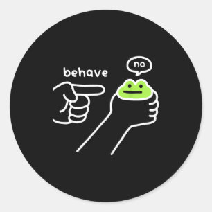 Sticker Rond Grenouille malhonnête Mème de grenouille drôle Se