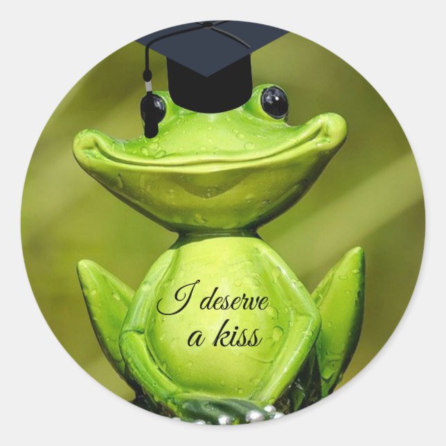 Sticker Rond Grenouille mignonne adorable, Casquette de remise  (Devant)