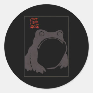 Sticker Rond Grenouille non impressionnée Japonaise par Matsumo