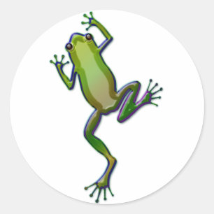 Sticker Rond Grenouille pourpre et verte