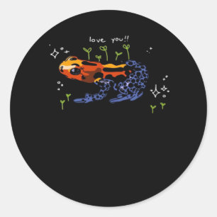 Sticker Rond Grenouille qui vous aime style classique simple