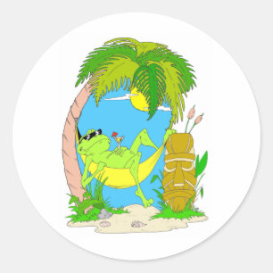Sticker Rond Grenouille relaxante