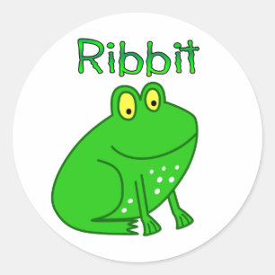Sticker Rond Grenouille Ribbit