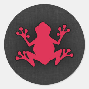 Sticker Rond Grenouille rouge Crimson