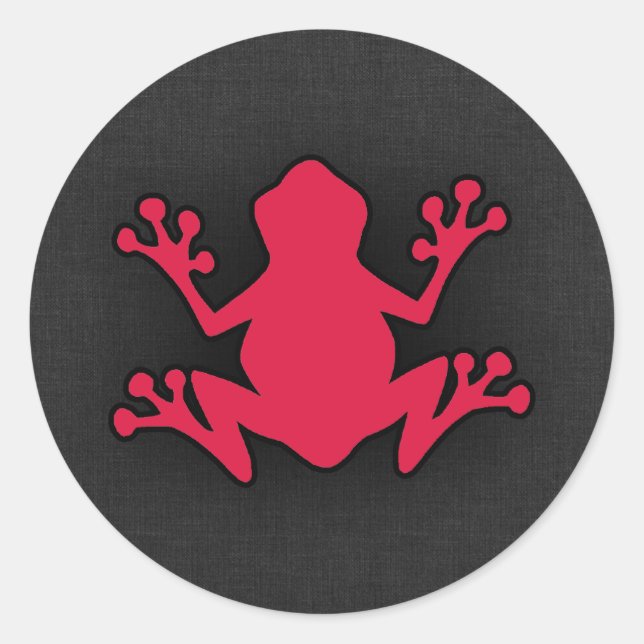 Sticker Rond Grenouille rouge Crimson (Devant)