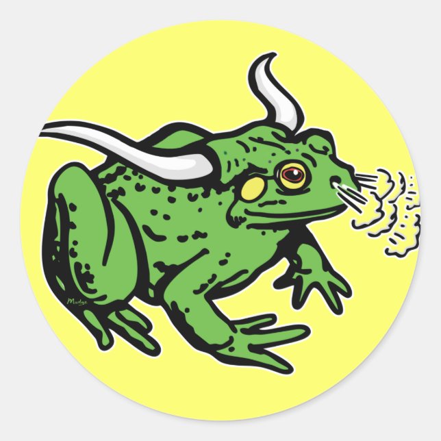 Sticker Rond Grenouille taureau par Mudge Studios (Devant)