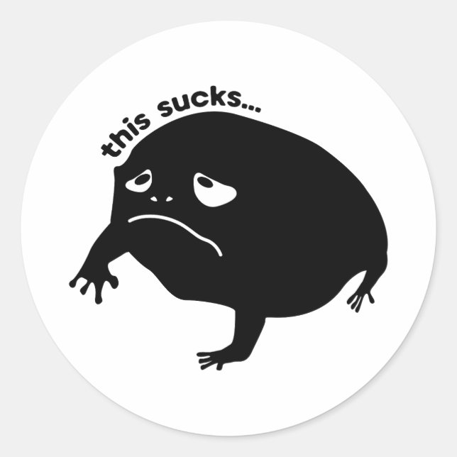 Sticker Rond Grenouille triste (Devant)